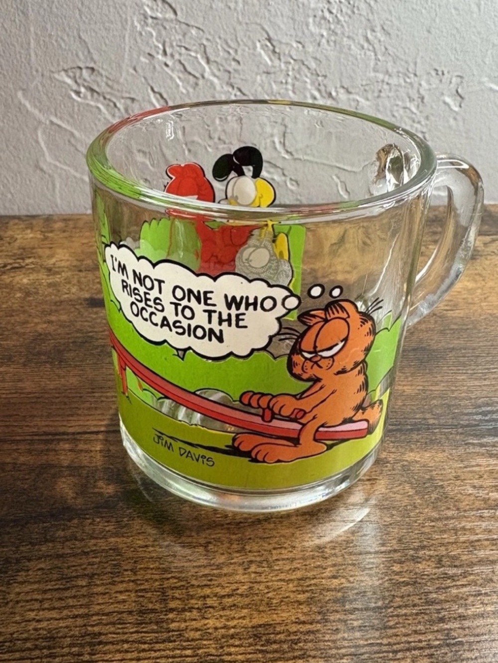 McDonald's Garfield I'm Not One Who Rises to the Occasion Glass Mug